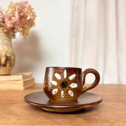 Duo tasse et soucoupe en grès - espresso