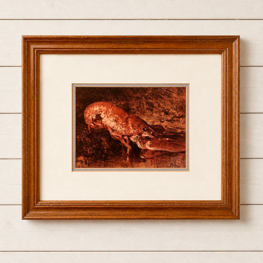 Cadre vintage avec impression sur papier beaux-arts - Le crustacé