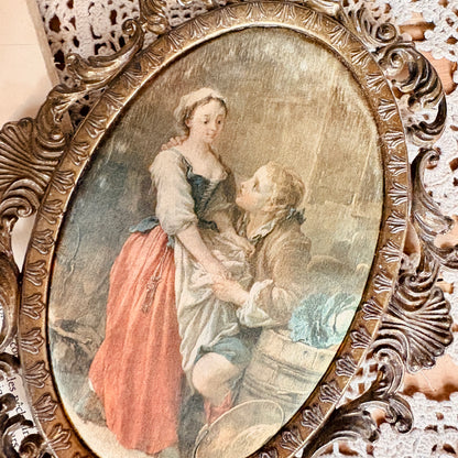 Cadre victorien impression sur soie - La demande