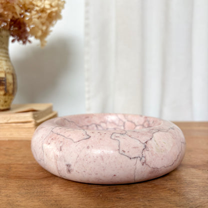 Coupelle vintage en marbre rose
