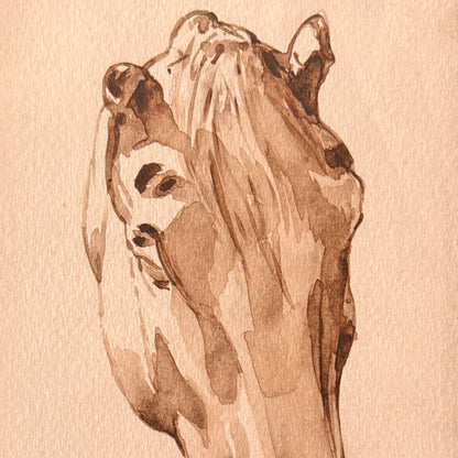 Cadre vintage avec impression sur papier beaux-arts - La tête