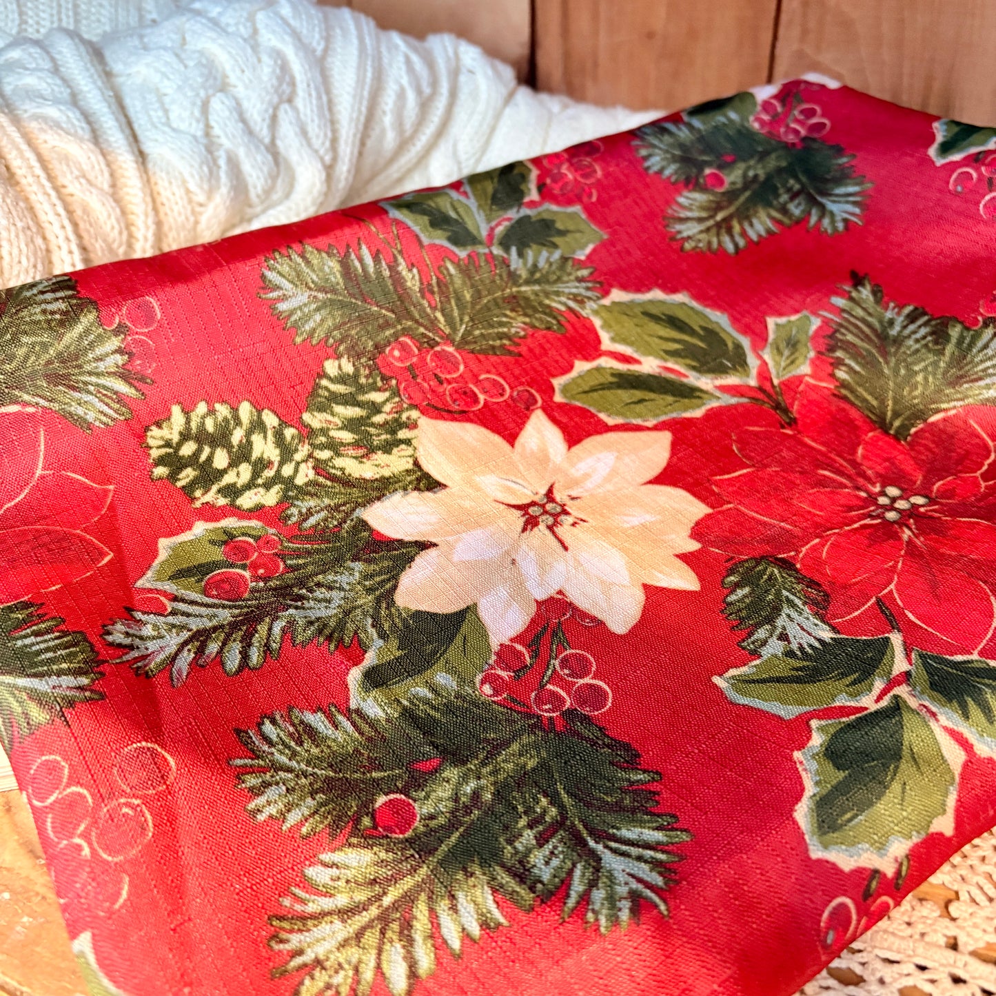 Nappe festive - poinsettia