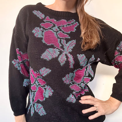 Pixel flower sweater