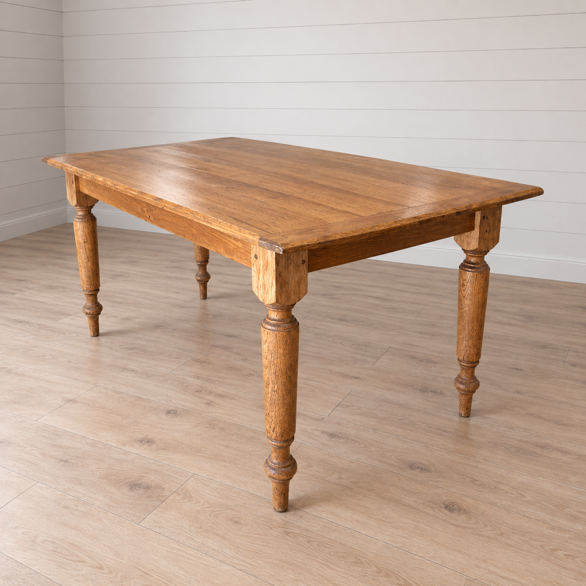 Gray toolbox table - brass legs