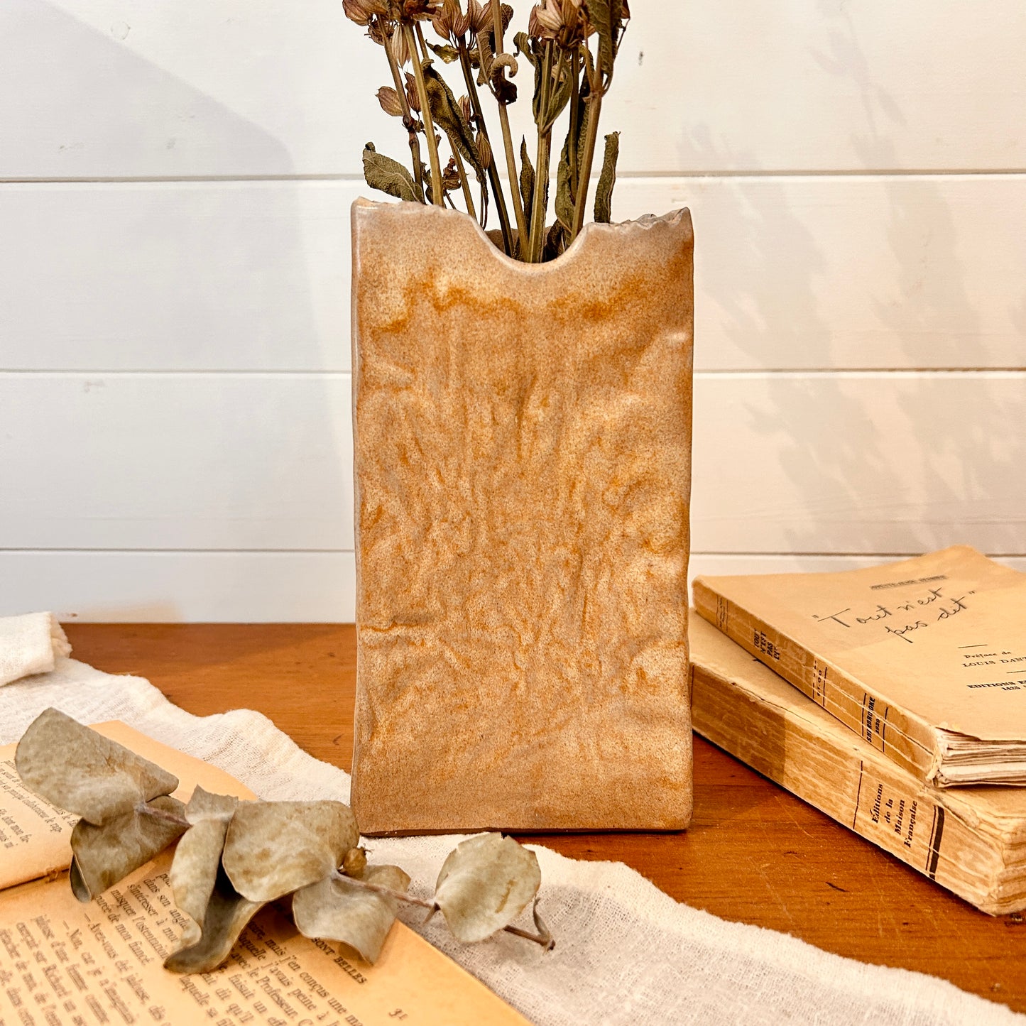 Kraft paper bag vase