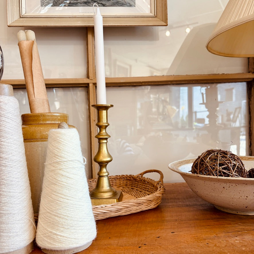 XL brass candle holder