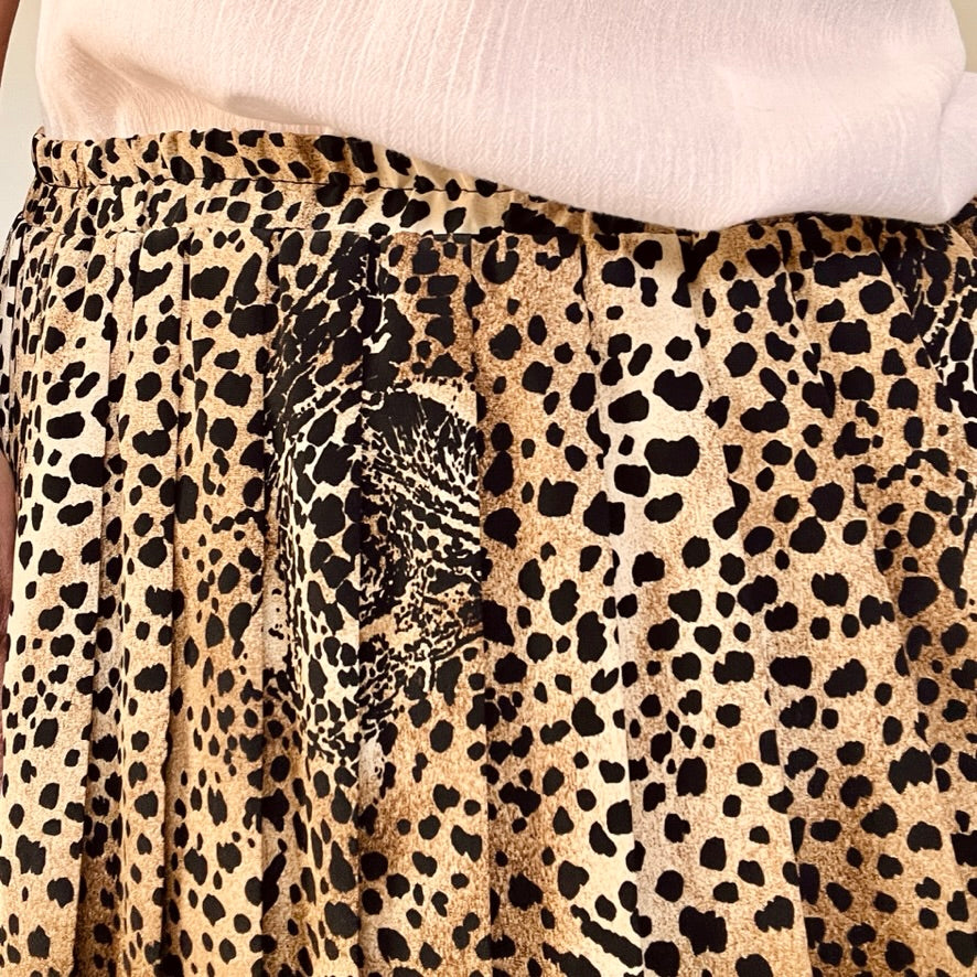 Jupe plissée léopard