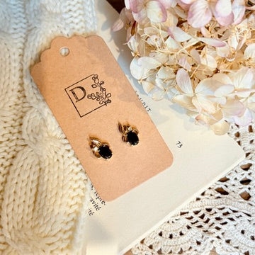 Earrings - black and gold