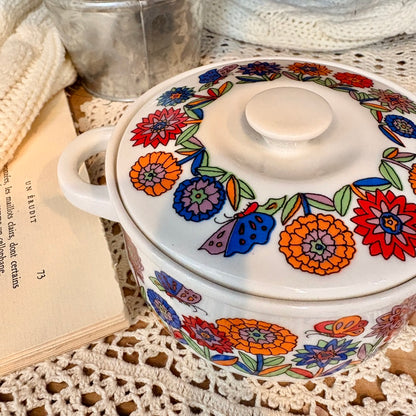 Mini cocotte fleurie - Royal Crown porcelaine