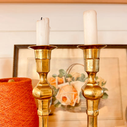 XL brass candle holder