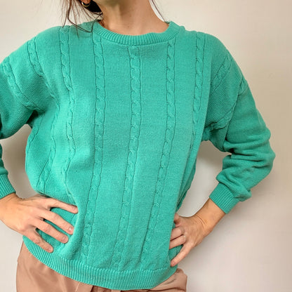 Turquoise cable knit