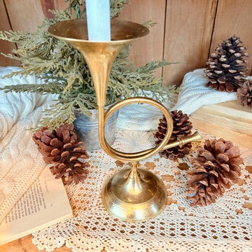 Bougeoir trompette en laiton