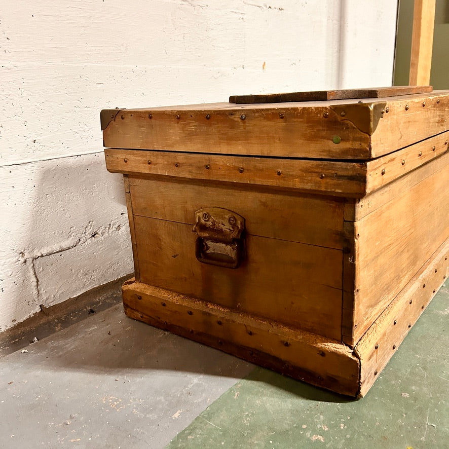 Natural antique chest