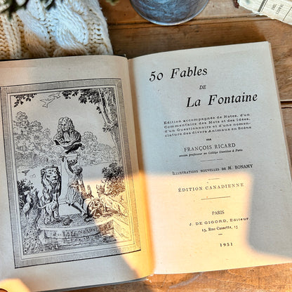 Livre de table - 50 Fables de La Fontaine