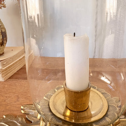 Bougeoir laiton et verre