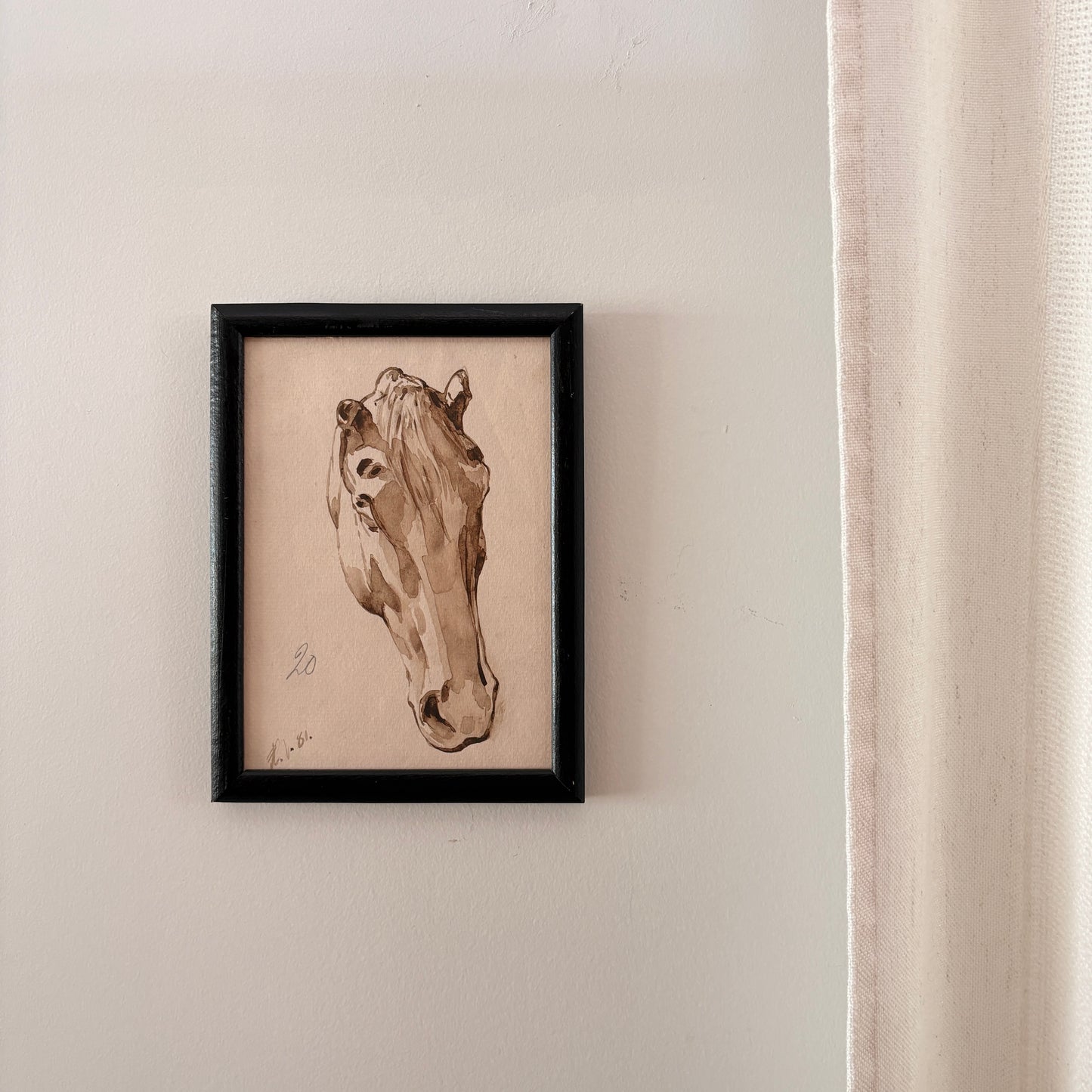 Cadre vintage avec impression sur papier beaux-arts - La tête