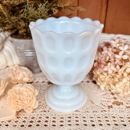 Milkglass pedestal vase