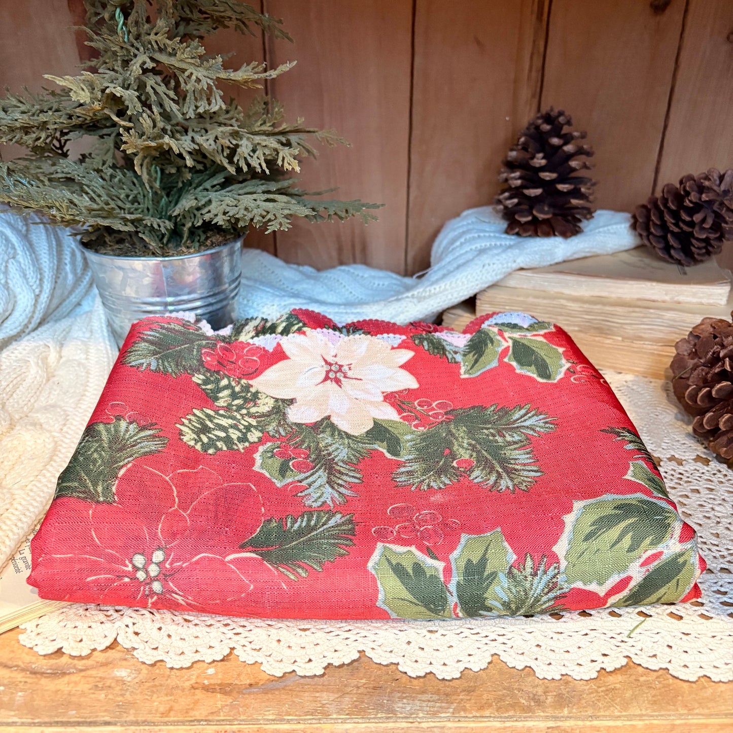 Nappe festive - poinsettia