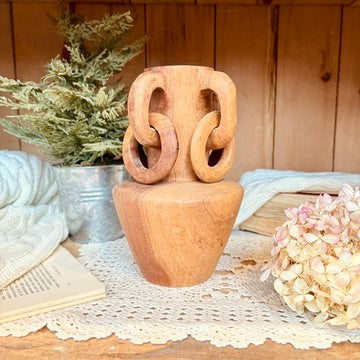 Teak vase