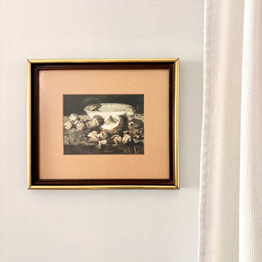 Cadre vintage avec impression sur papier beaux-arts - Les champignons