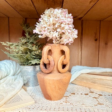 Teak vase
