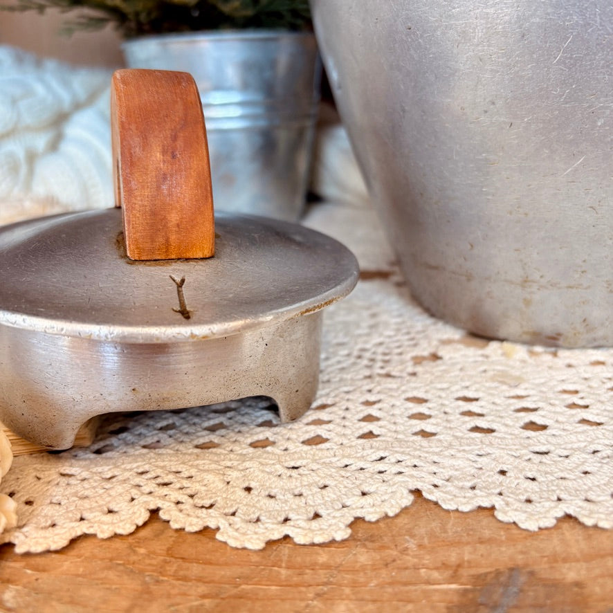 MCM Aluminum and Wood Pitcher