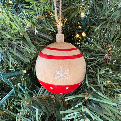 Boule de Noël en bois - Flocon