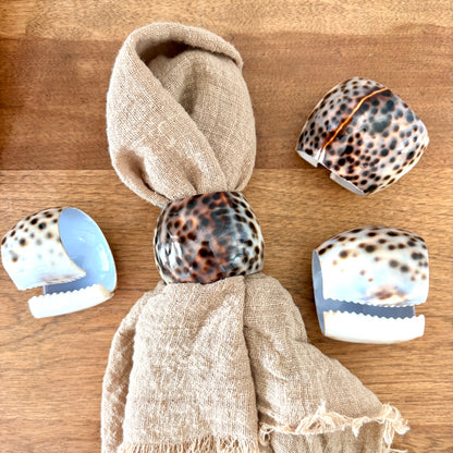 Ronds de serviette coquillage - ensemble de 4