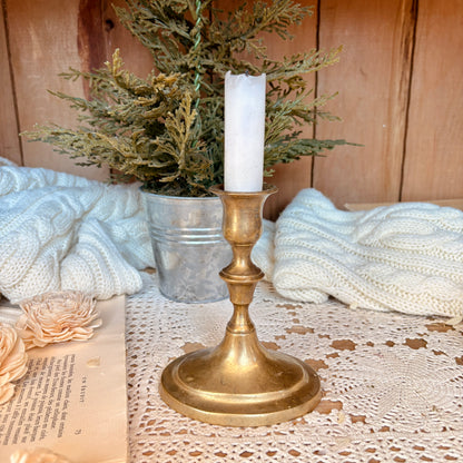 Brass candlestick - oval base