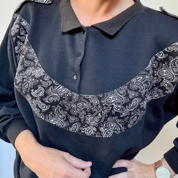 Paisley cotton hoodie