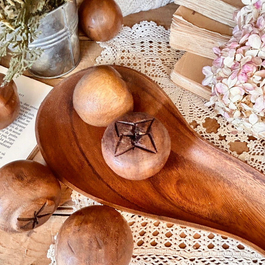 Wooden fruit bowl