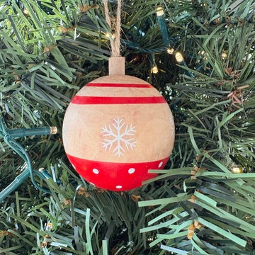 Boule de Noël en bois - Flocon