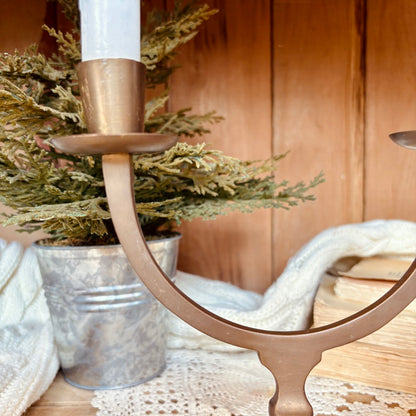 2-armed brass candle holder