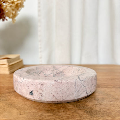 Coupelle vintage en marbre rose