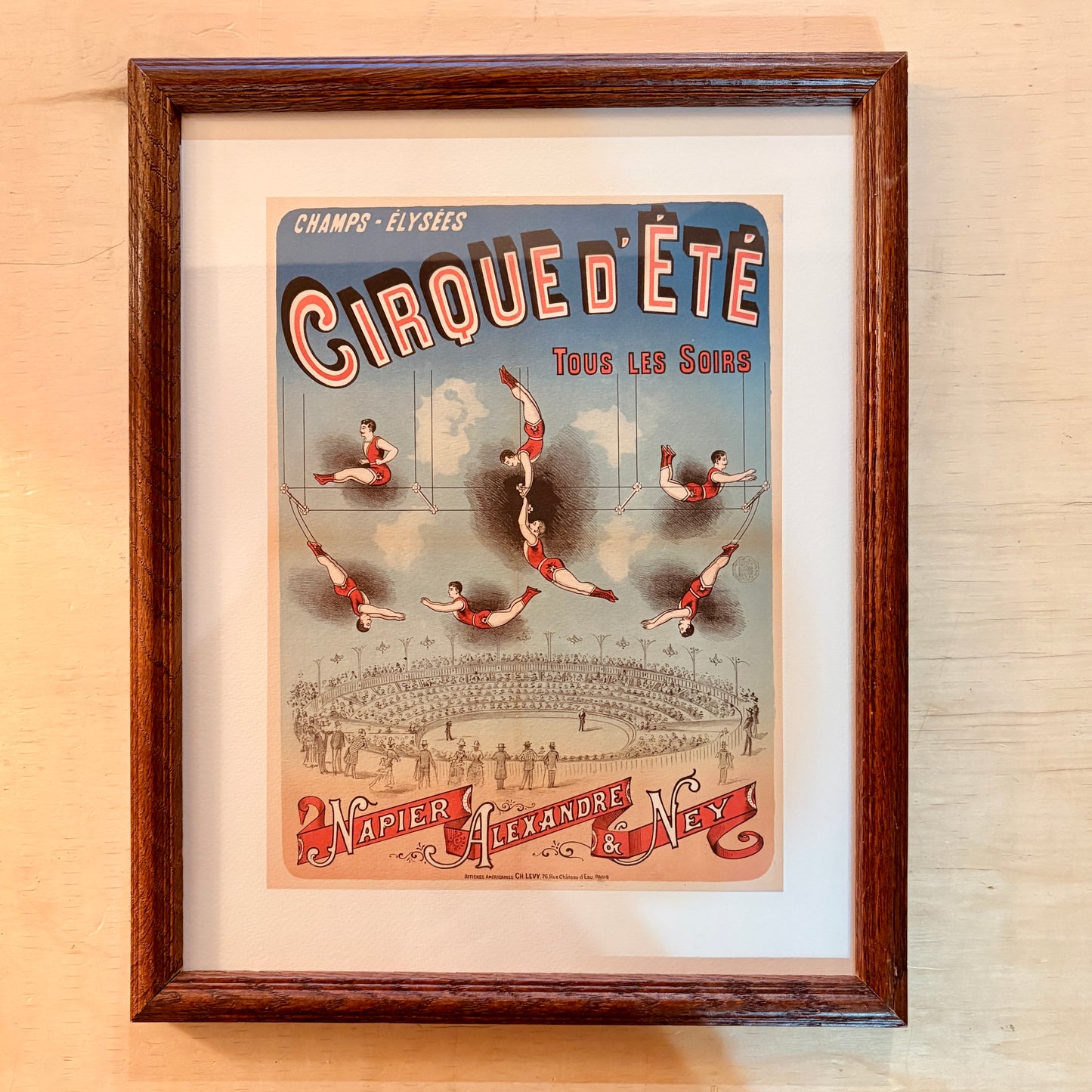 Cadre vintage avec impression sur papier beaux-arts - Le cirque d'été
