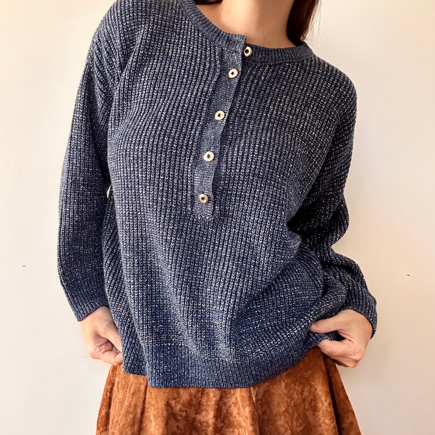 Navy blue knit