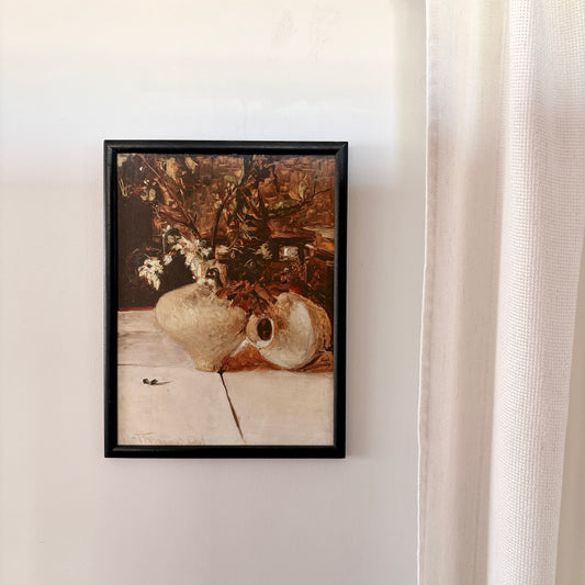 Cadre vintage avec impression sur papier beaux-arts - Les vases
