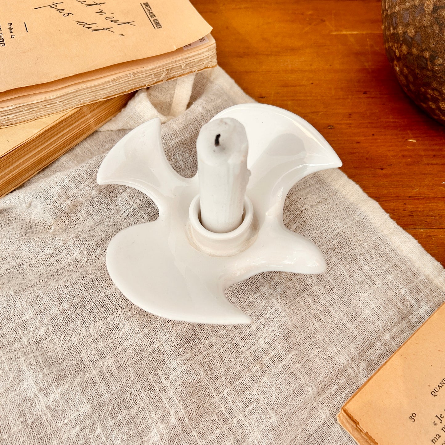 Ceramic bird candle holder