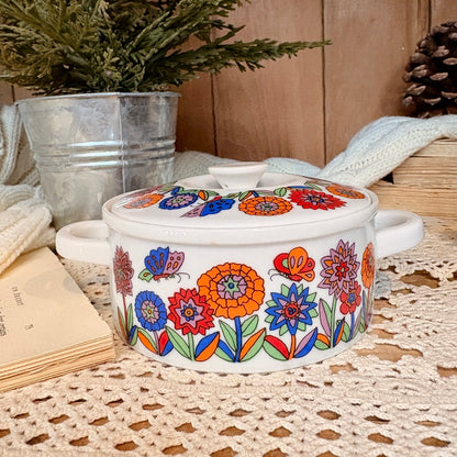 Mini cocotte fleurie - Royal Crown porcelaine