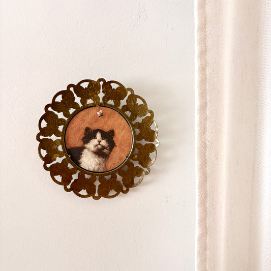 Cadre vintage avec impression sur papier beaux-arts - Le minou