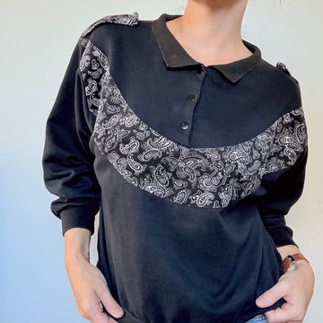 Paisley cotton hoodie