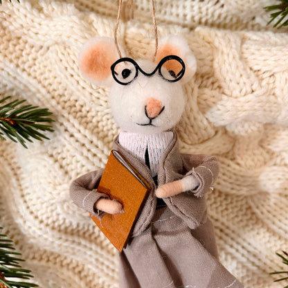 Christmas ornament - Teacher mouse