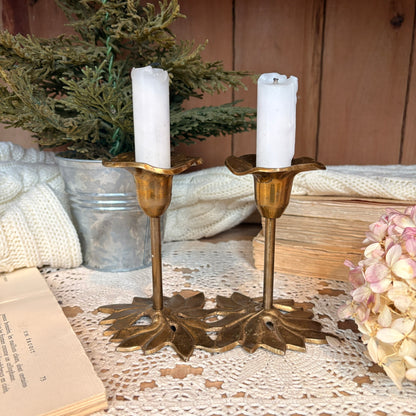 Bougeoir à 2 branches en laiton