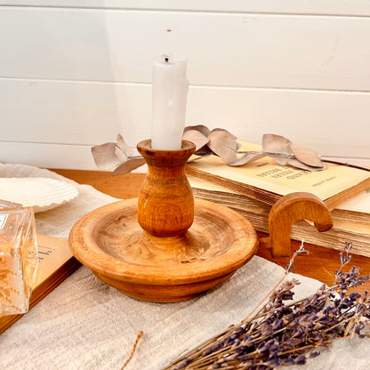 Wooden candle holder