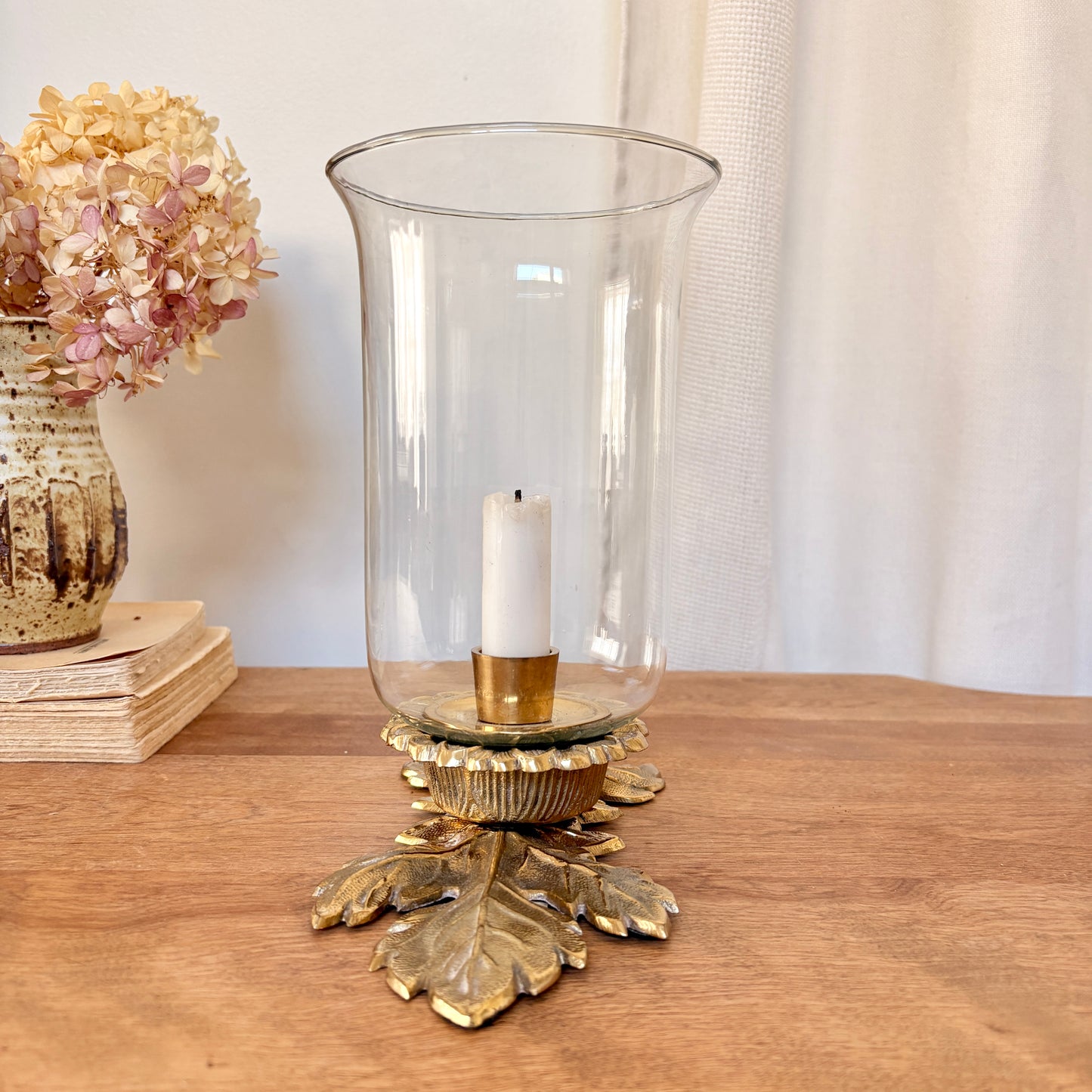 Bougeoir laiton et verre
