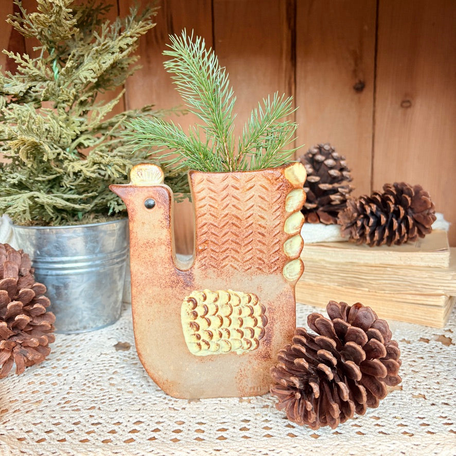 Vase en grès - poule