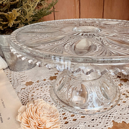 Cut glass pedestal
