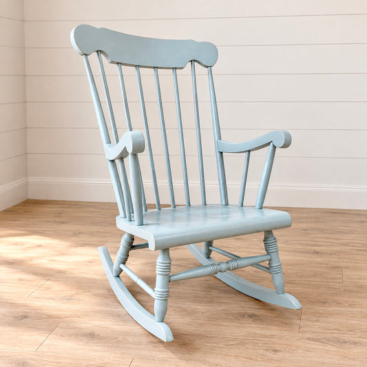 Chaise berçante bleue