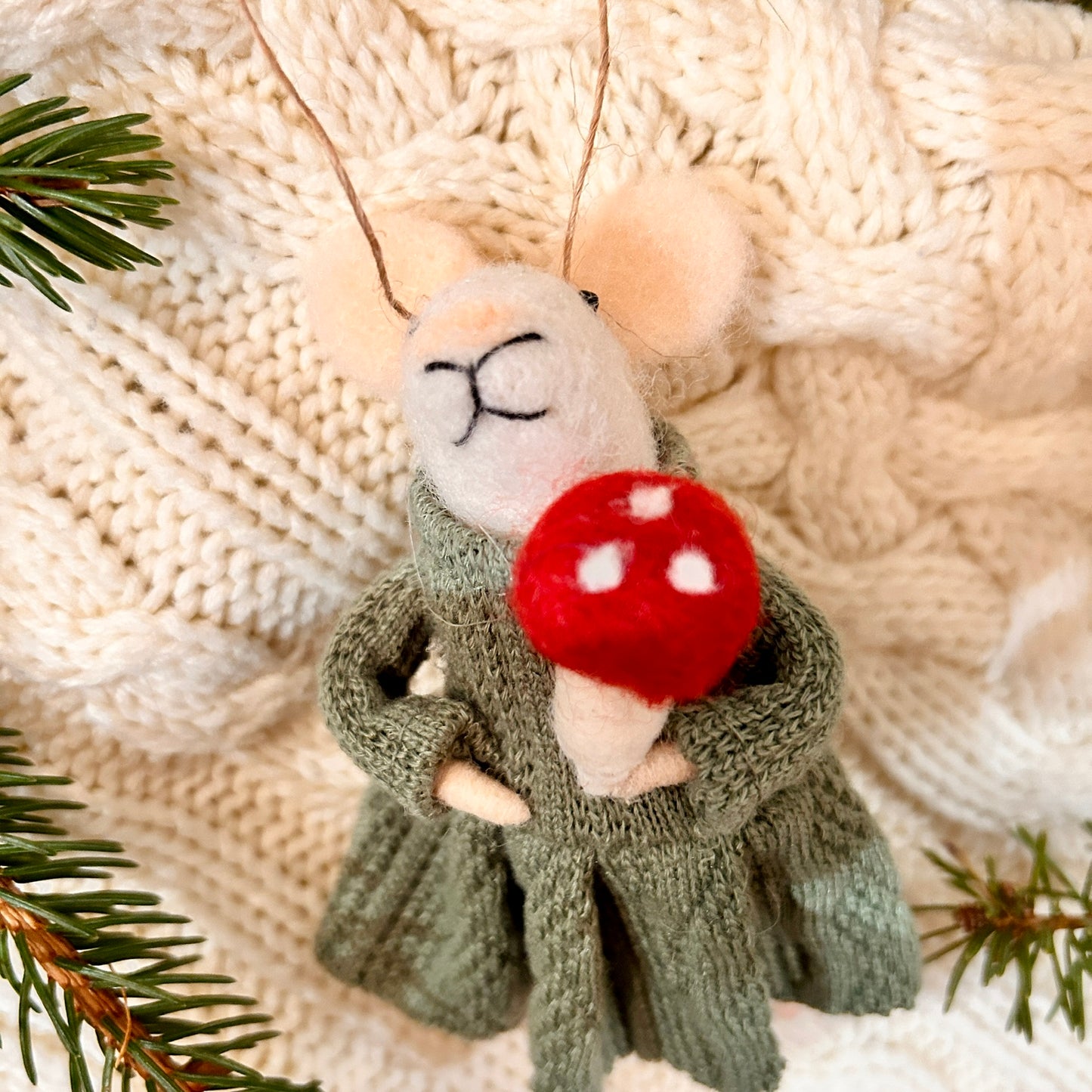 Christmas ornament - Mycologist mouse