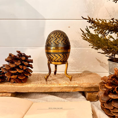 Fabergé Egg style brass box